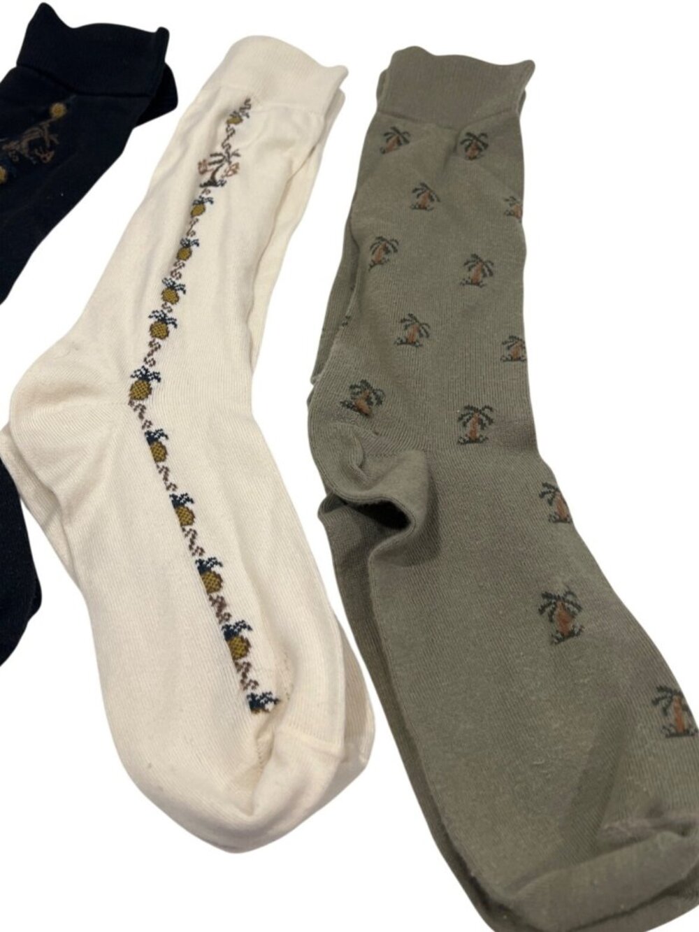 Tommy Bahama dress socks beige green 2 pair